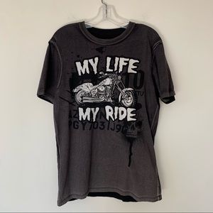 My life My Ride Dark Wash T-Shirt Size Medium